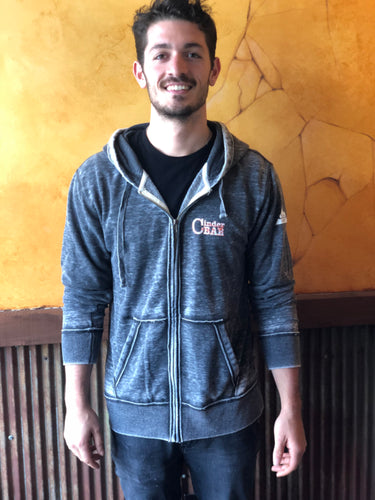 Cinder Bar Men's Christmas 2016- Full Zip Gray Hoodie